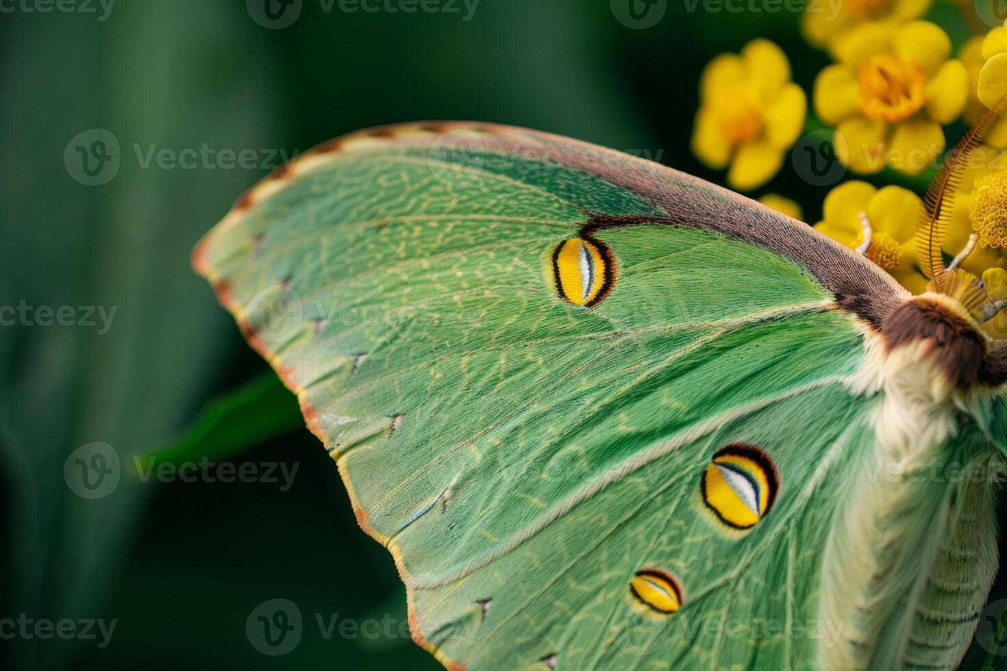 Luna moth displaying its stunning green wings photo