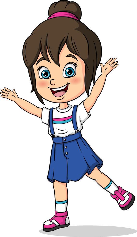 little girl celebrating vector