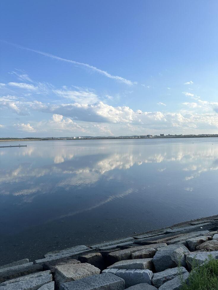 Clouds and sky reflection photo