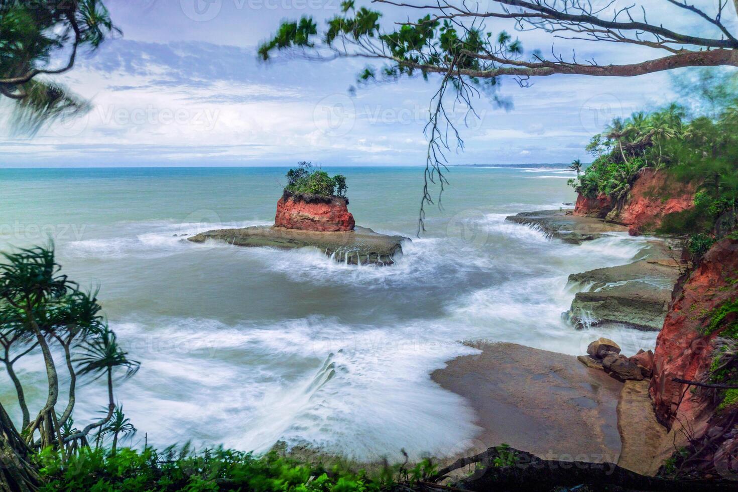 The Natural Beauty of Indonesia, Beach Views in North Bengkulu, Beautiful Morning Views of the Indonesian Sea photo