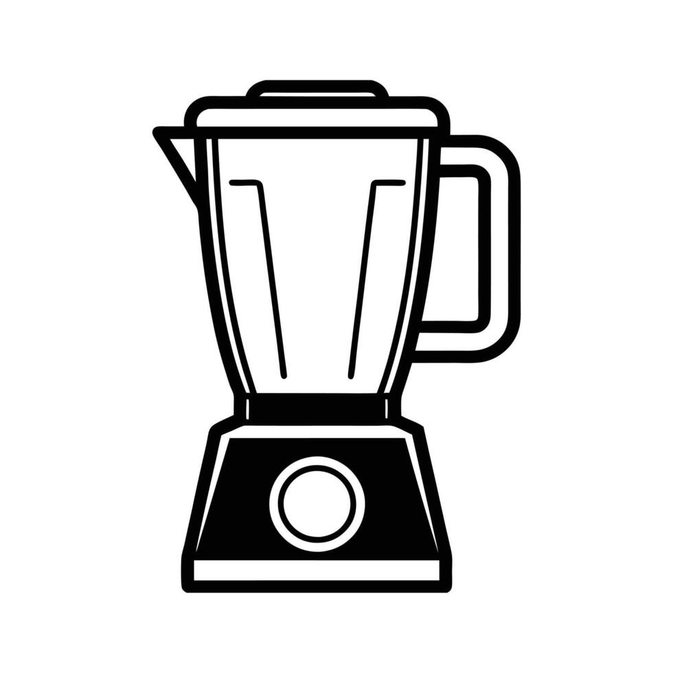 Sleek Blender Line Art in Black and White for Minimalist Kitchen and Food Illustrations vector