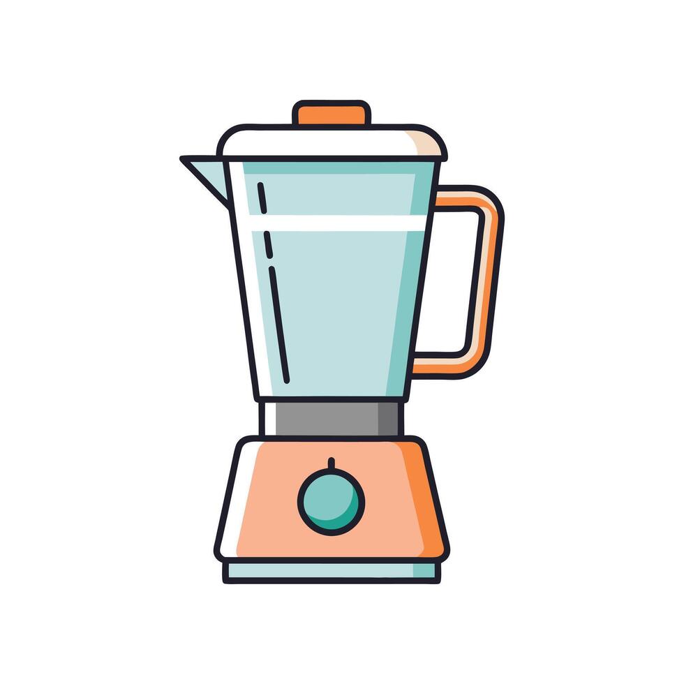 Stylish Kitchen Blender Art Featuring Red Base and Handle for Easy Food Prep vector