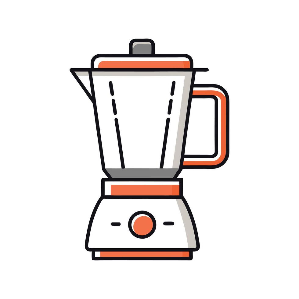 Kitchen Blender Illustration - Modern Appliance with Red Base and Handle for Food Preparation vector