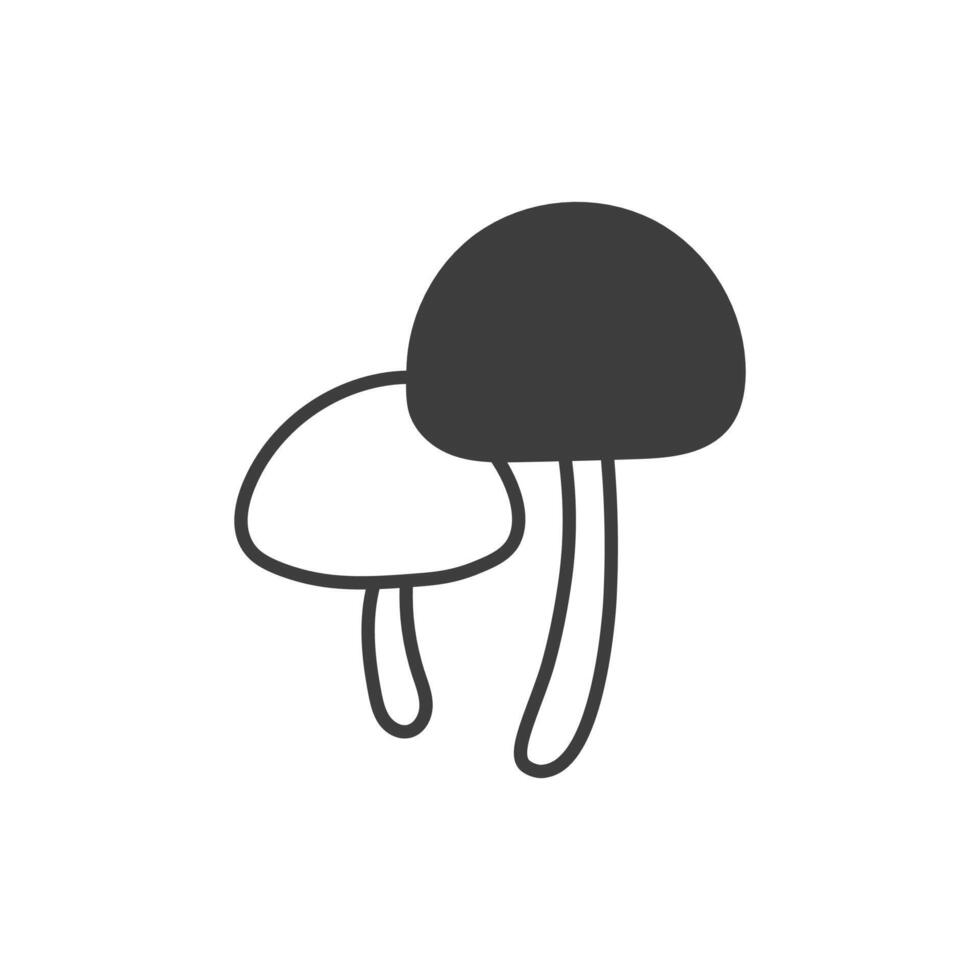 Two mushrooms Line Icon vector