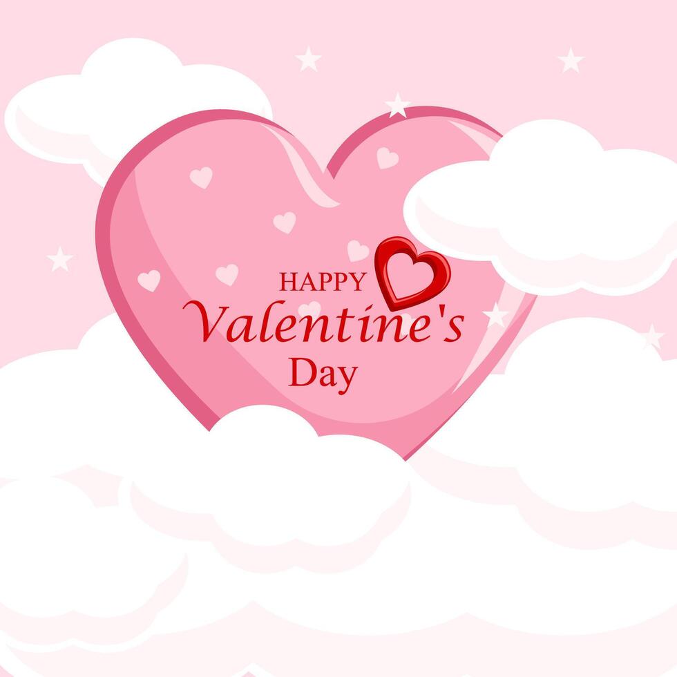 Happy valentines day card, greeting valentines day background with copyspace area vector