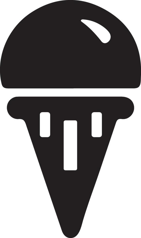 A minimal black Ice cream silhouette icon. vector