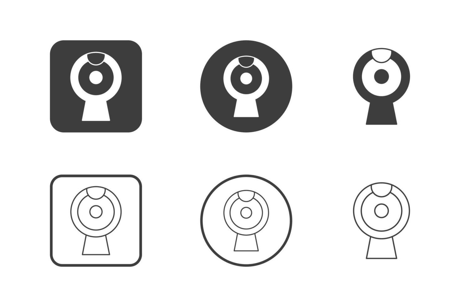 webcam icon design 6 variations. Set electronic hardware icons. Isolated on white background. vector