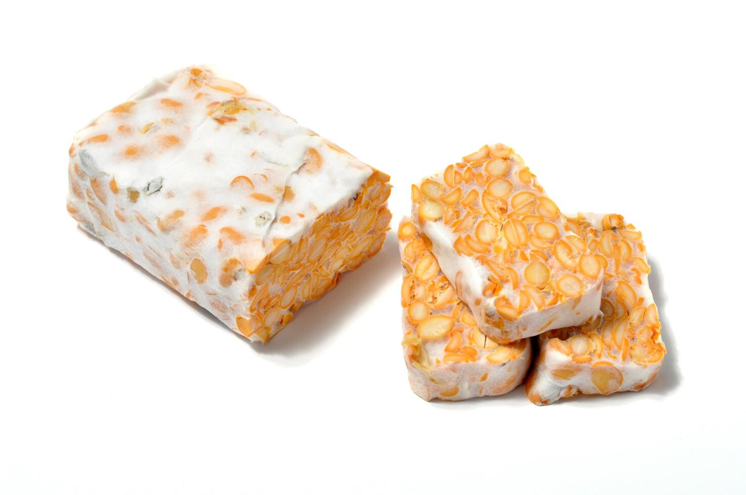Tempeh - The traditional Indonesian food made from soybeans that have been fermented photo