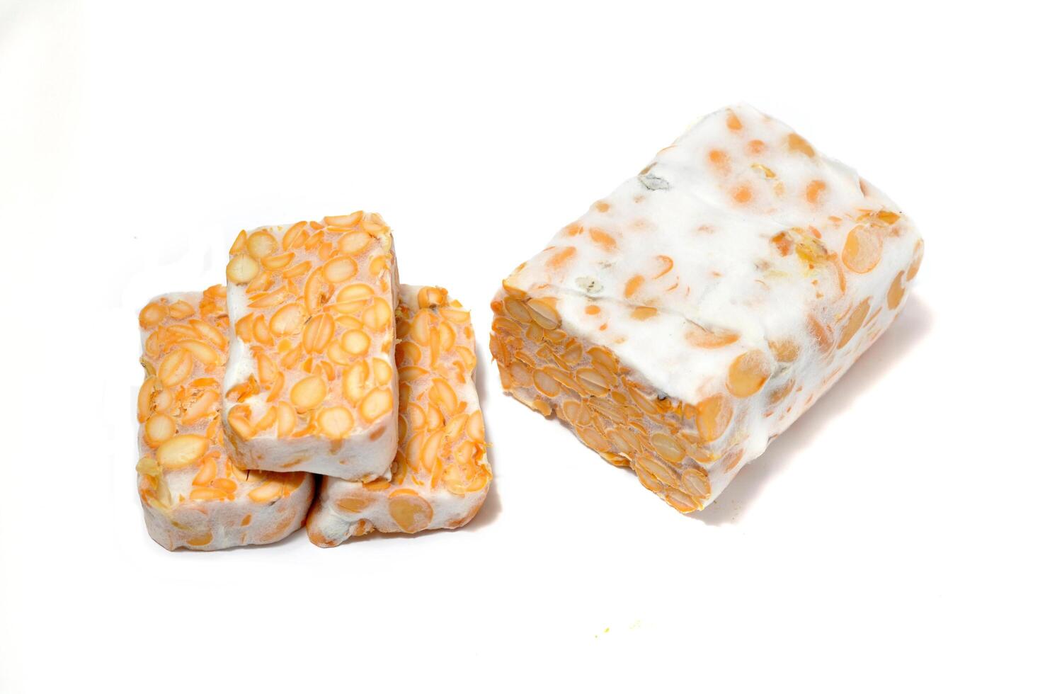 Tempeh - The traditional Indonesian food made from soybeans that have been fermented photo