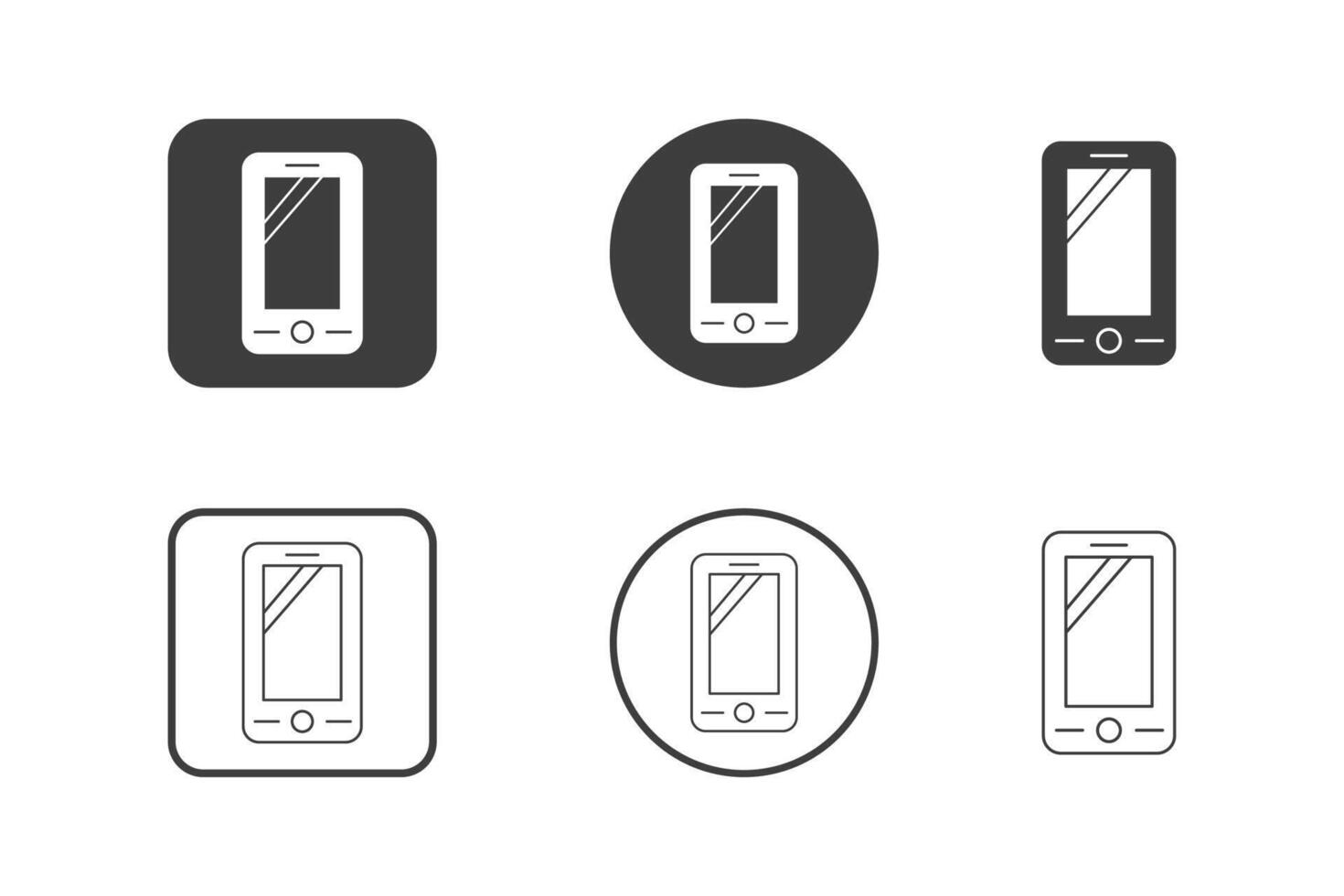 phone icon design 6 variations. Set electronic hardware icons. Isolated on white background. vector