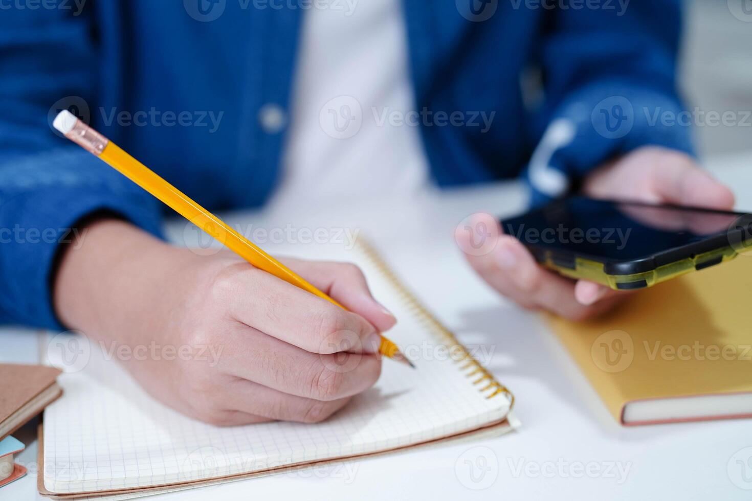 Teenage using smart phone for communication, search data internet website to learn. photo