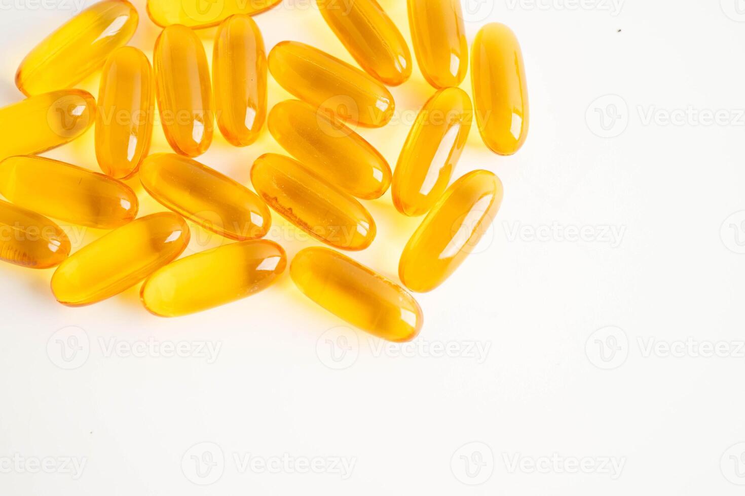 Fish oil or Cod liver oil gel in capsules with omega 3 vitamins, supplementary healthy food. photo