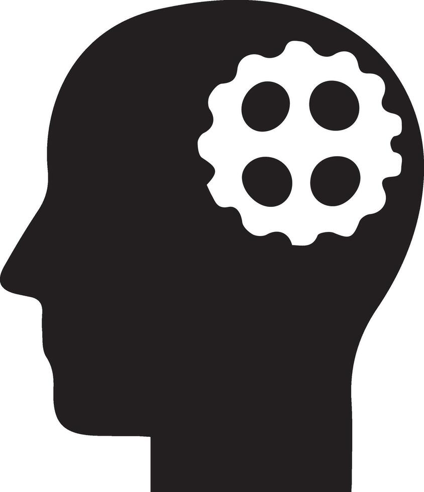 intelligence man head icon design atyle vector