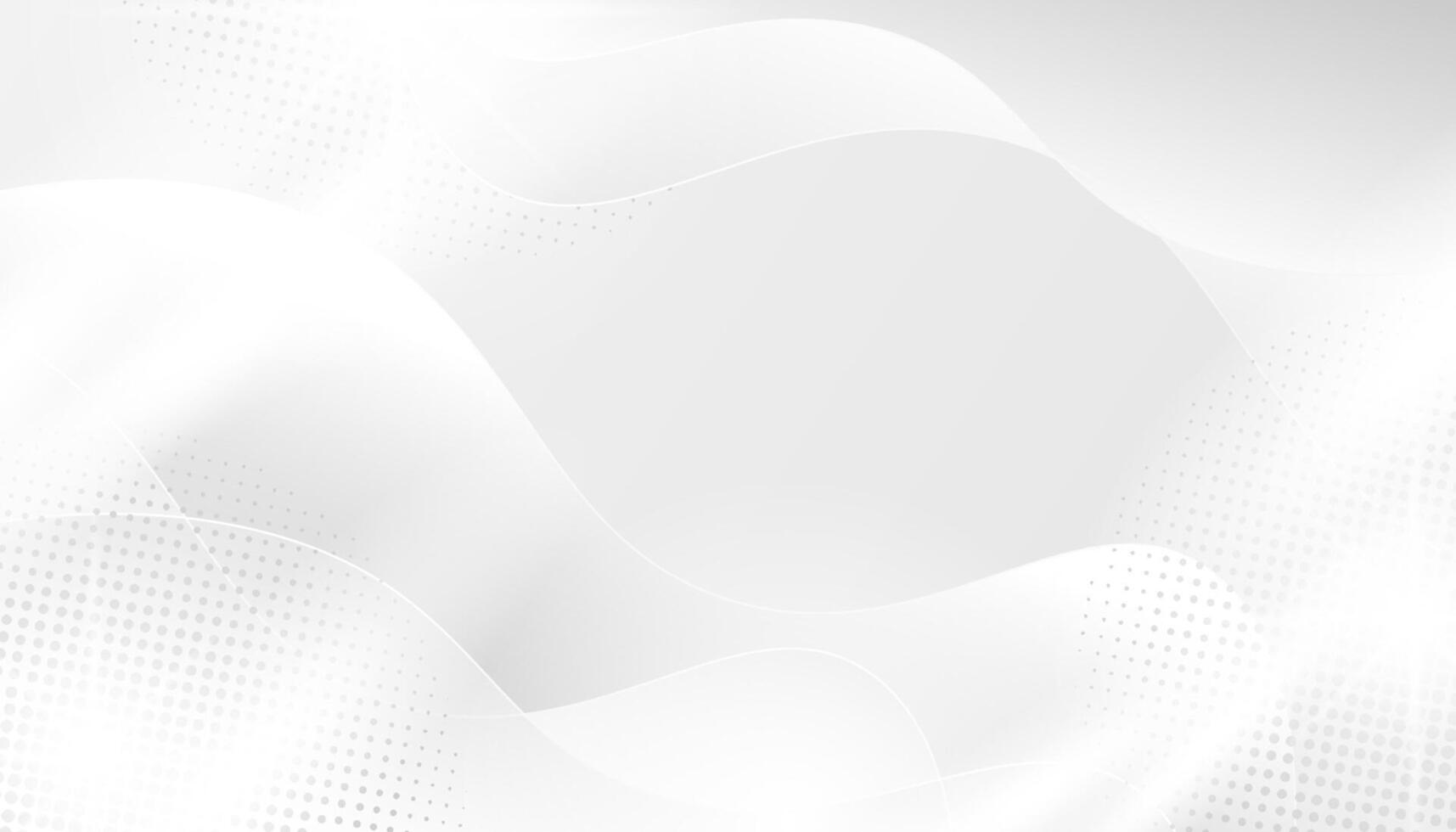 Abstract white background with Waves and Dots vector