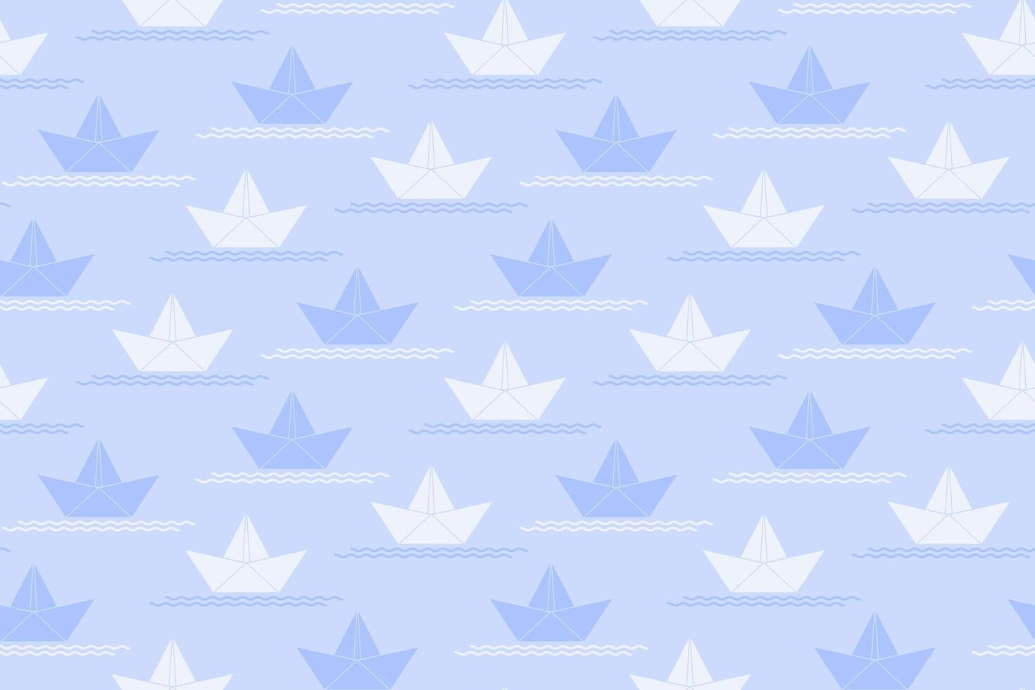 Children's gentle seamless pattern with paper boats. Print for textiles, clothes, wrapping paper, cards. illustration vector