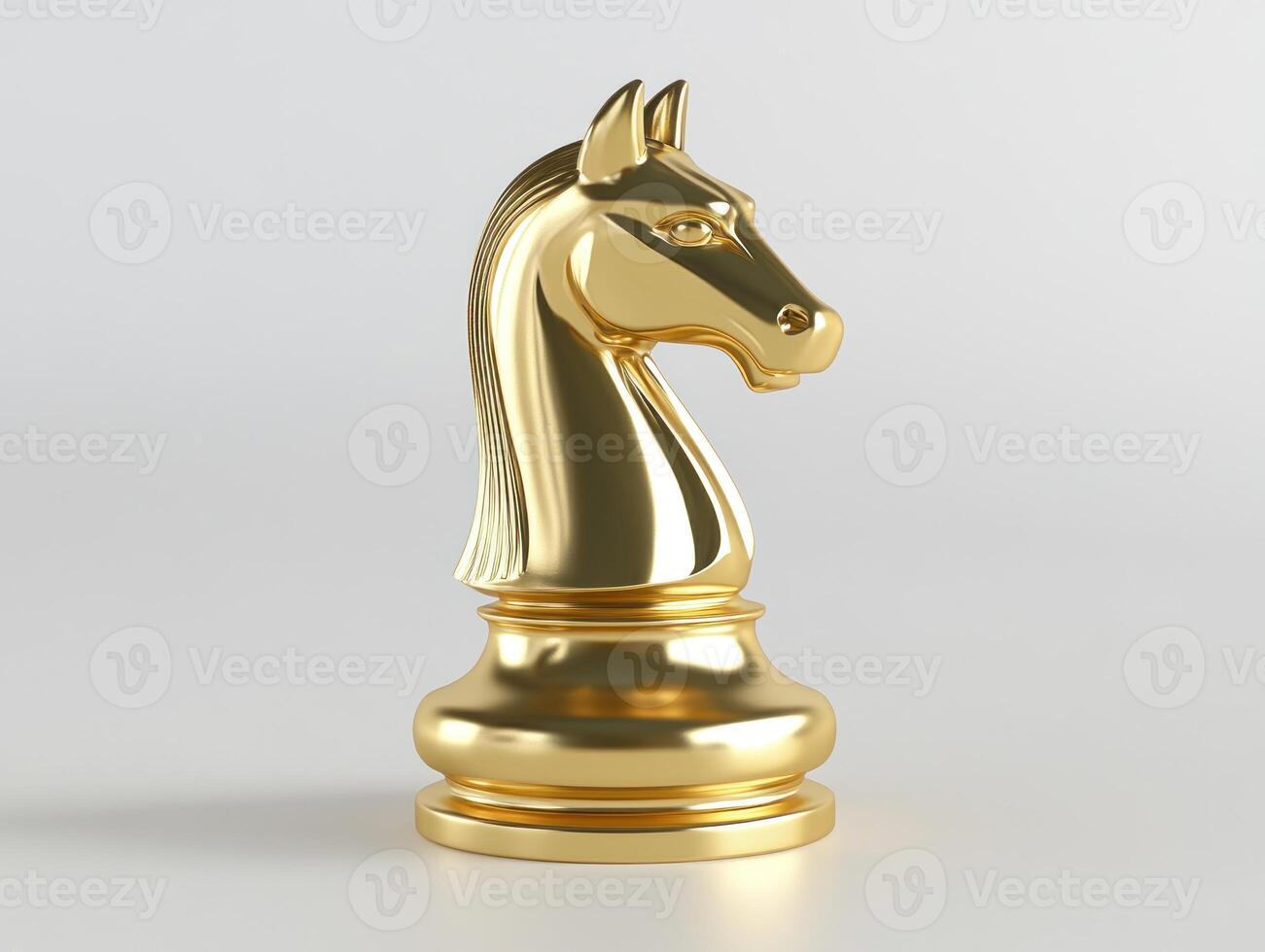 Levitating golden knight chess piece for strategic game design and inspiration photo