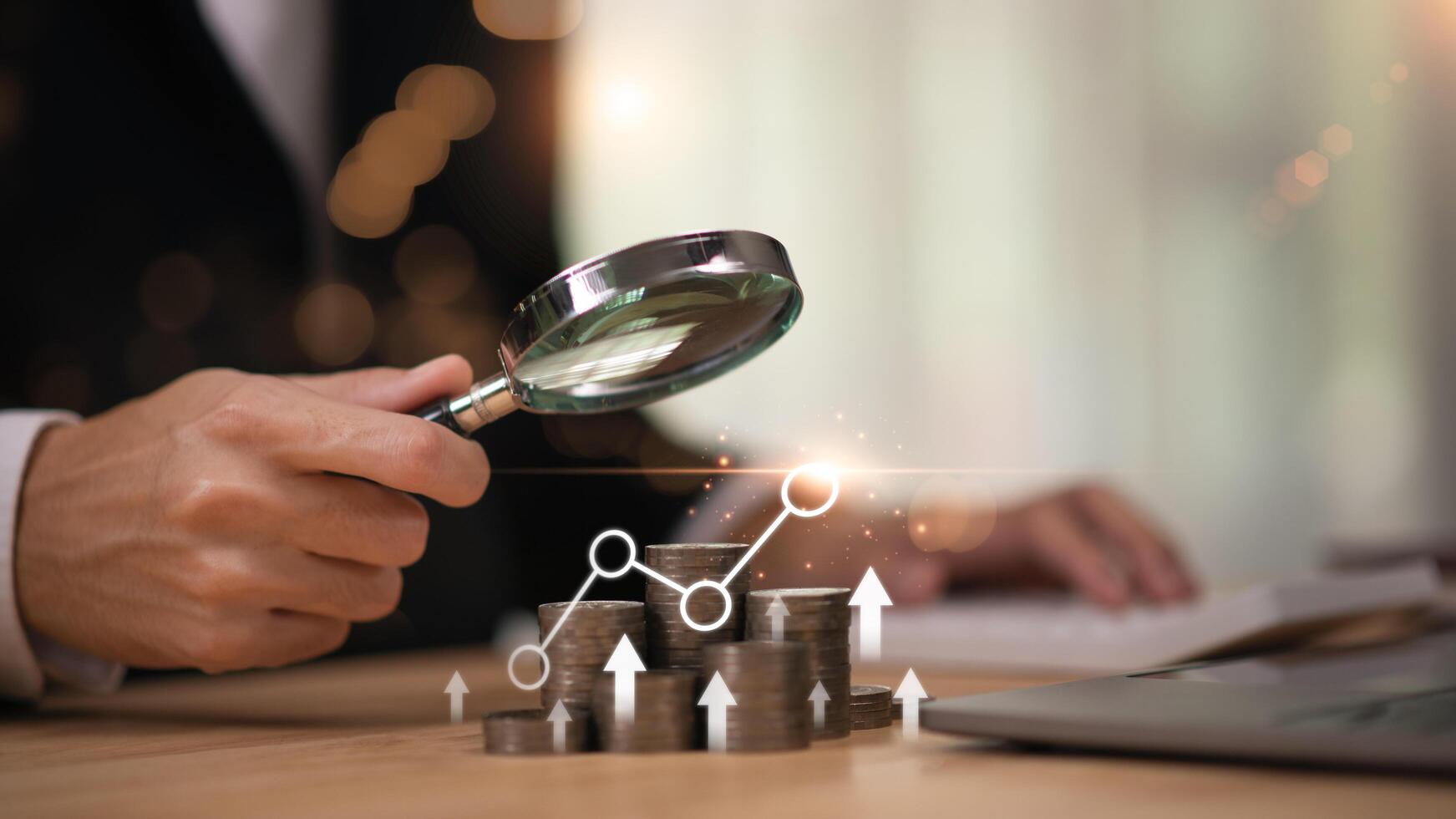 concept of interest rates and dividends ,interest growth graph ,Financial interest rates ,investment growth percentage and interest on deposits ,an increase in interest rates ,finance and investment photo
