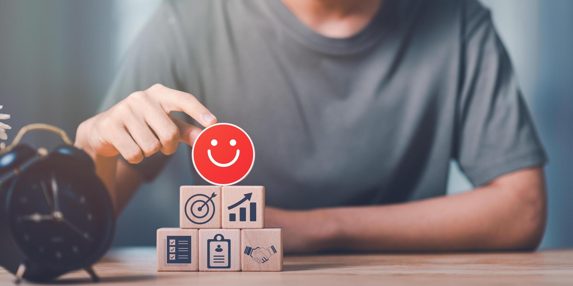 Businessman showing virtual icon , time management concept ,effective business planning ,time management in the organization ,Agreement and solution ,appointment punctuality photo