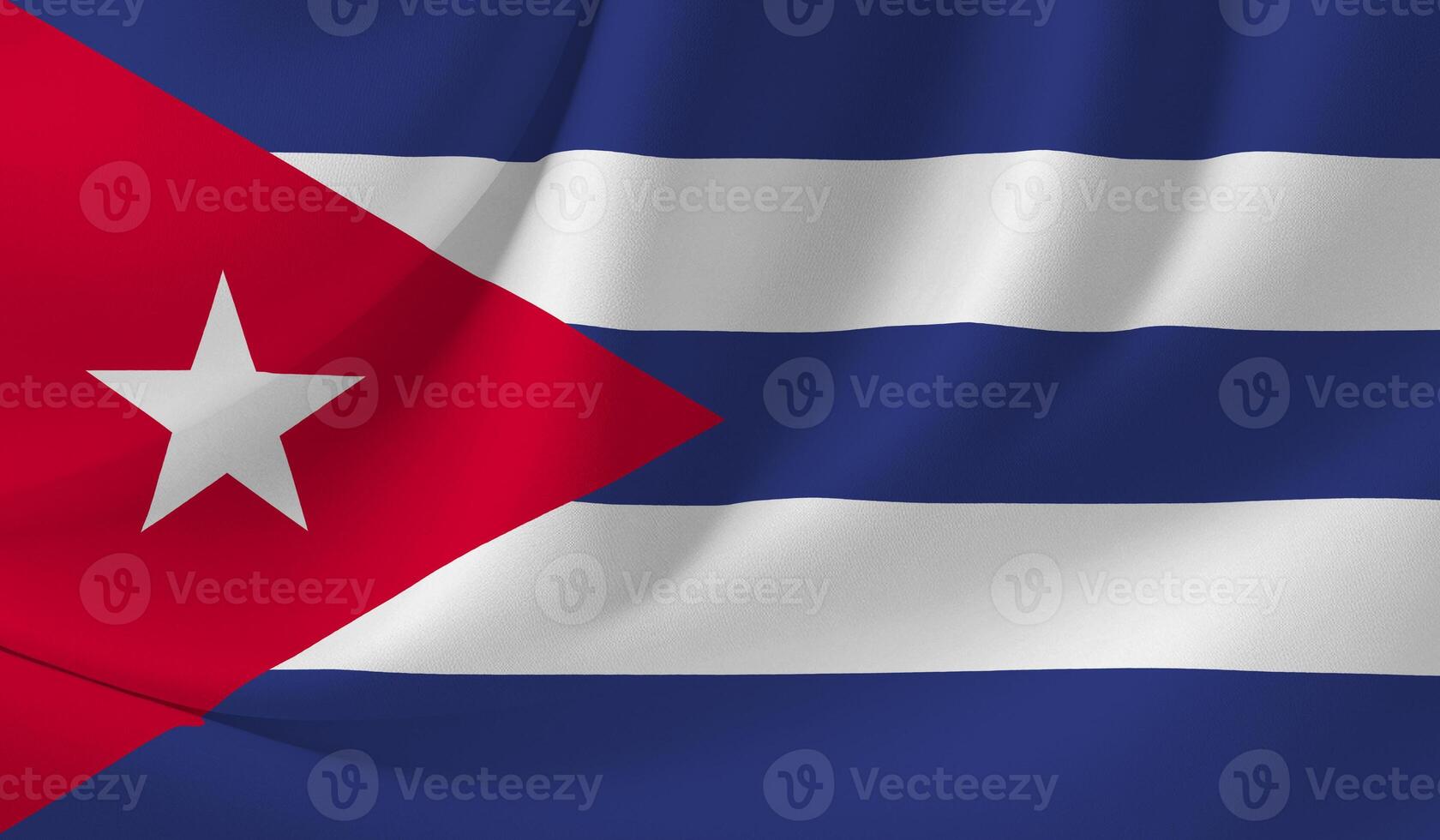 Illustration of the CUBA flag with a wavy effect photo