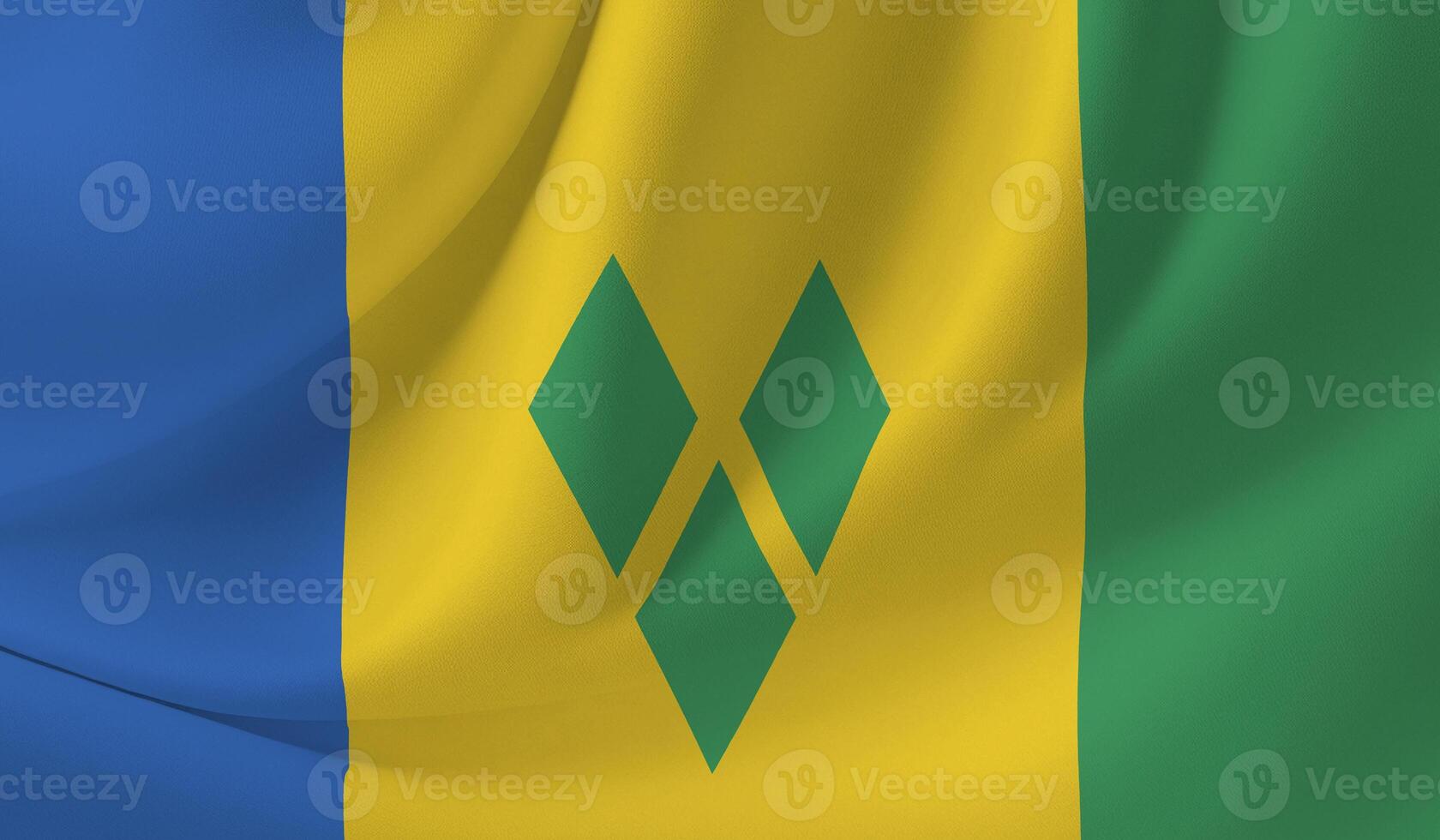 Illustration of the SAINT VINCENT flag with a wavy effect photo