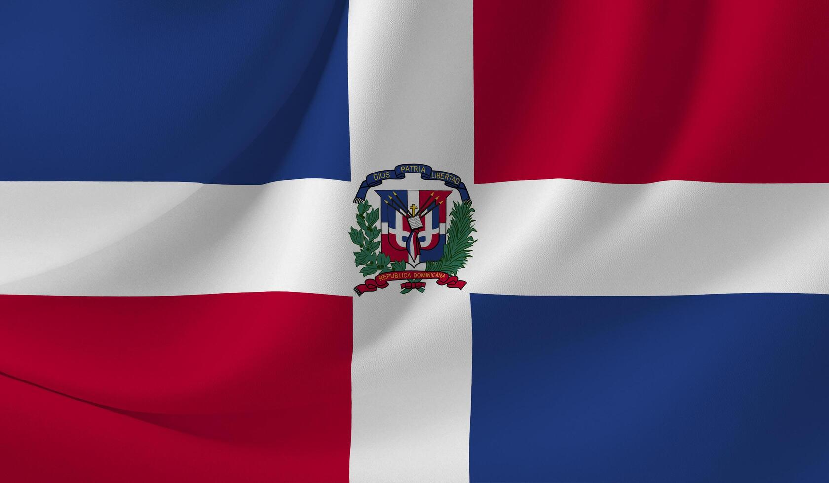 Illustration of DOMINICAN REPUBLIC flag with wavy effect photo