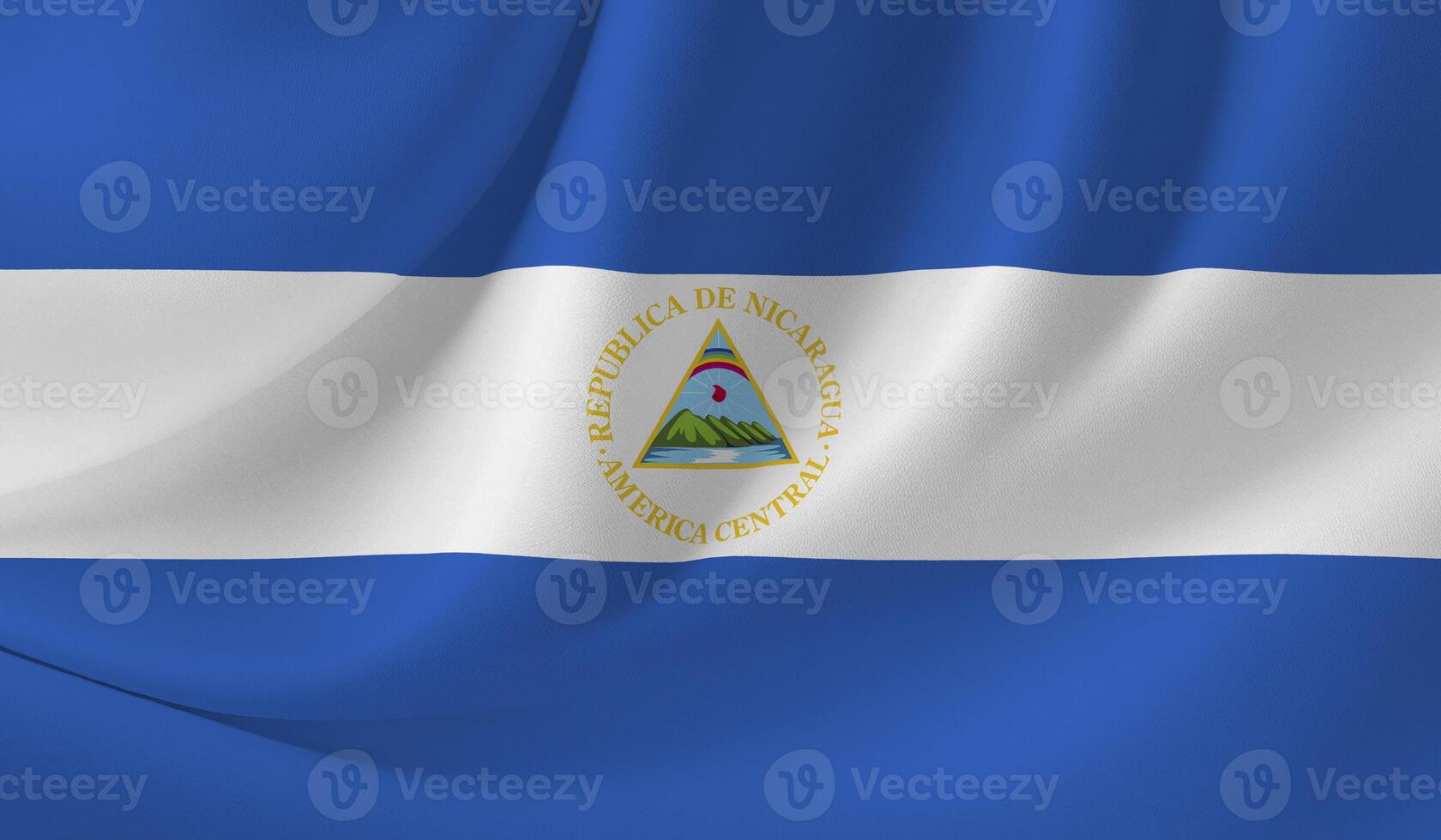 NEW NICARAGUA flag illustration with wavy effect photo