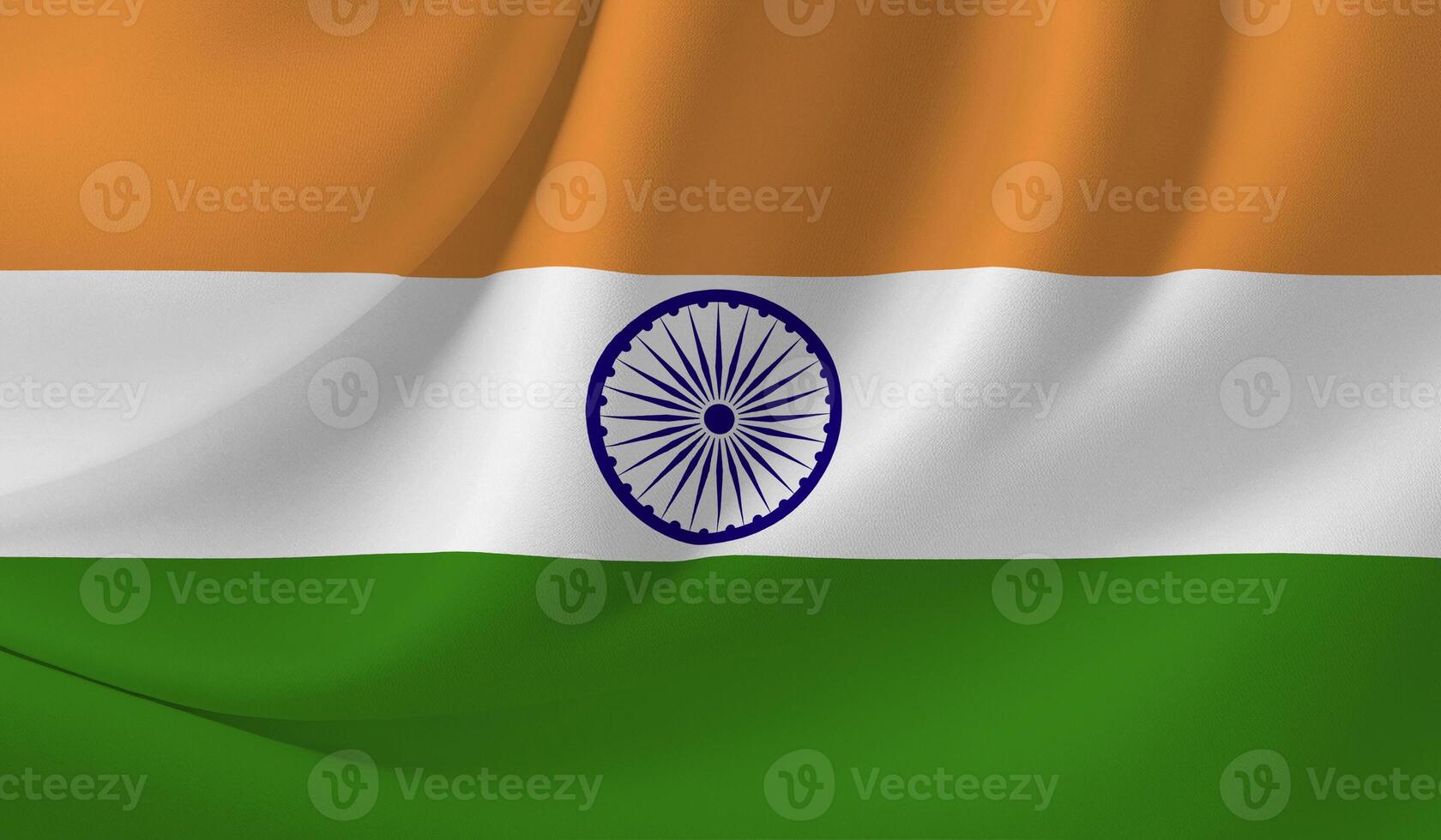 Illustration of INDIA flag with wavy effect photo