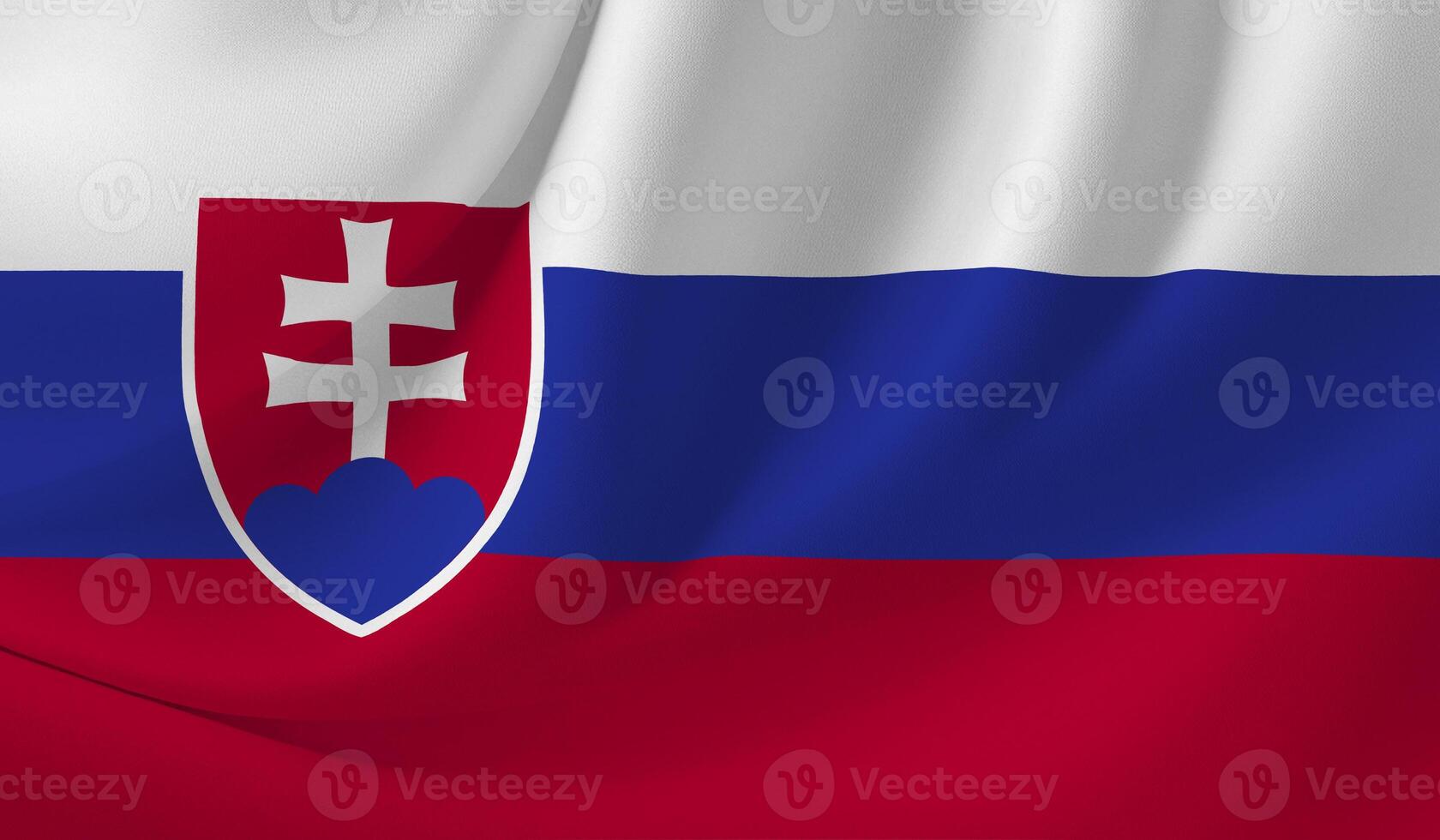 SLOVAKIA flag illustration with wavy effect photo