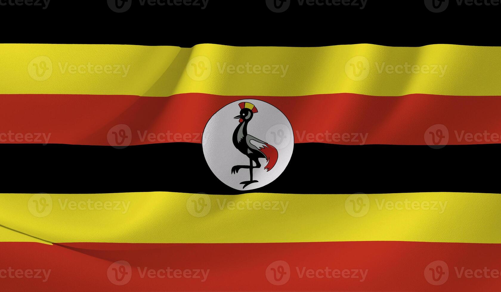 Ugandan flag illustration with wavy effect photo