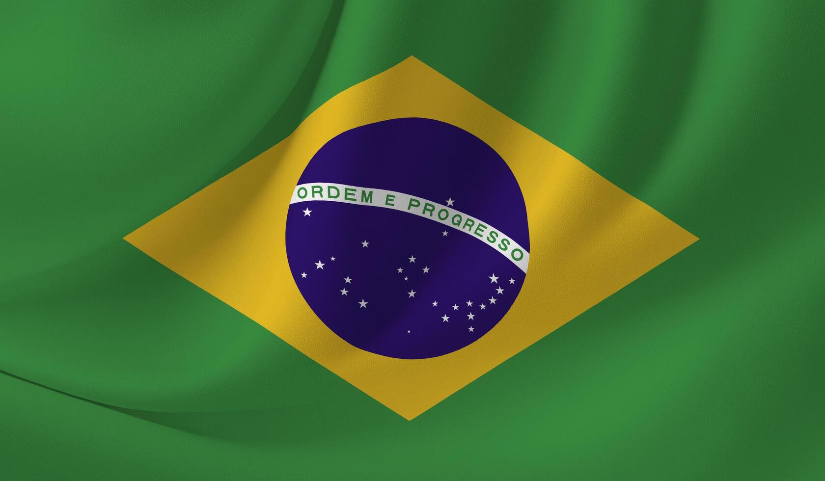 BRAZIL flag illustration with wavy effect photo