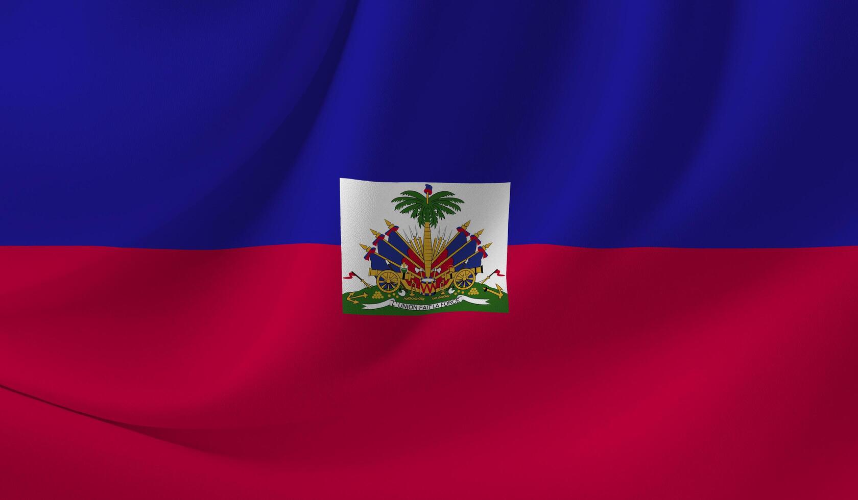 Illustration of the HAITI flag with a wavy effect photo