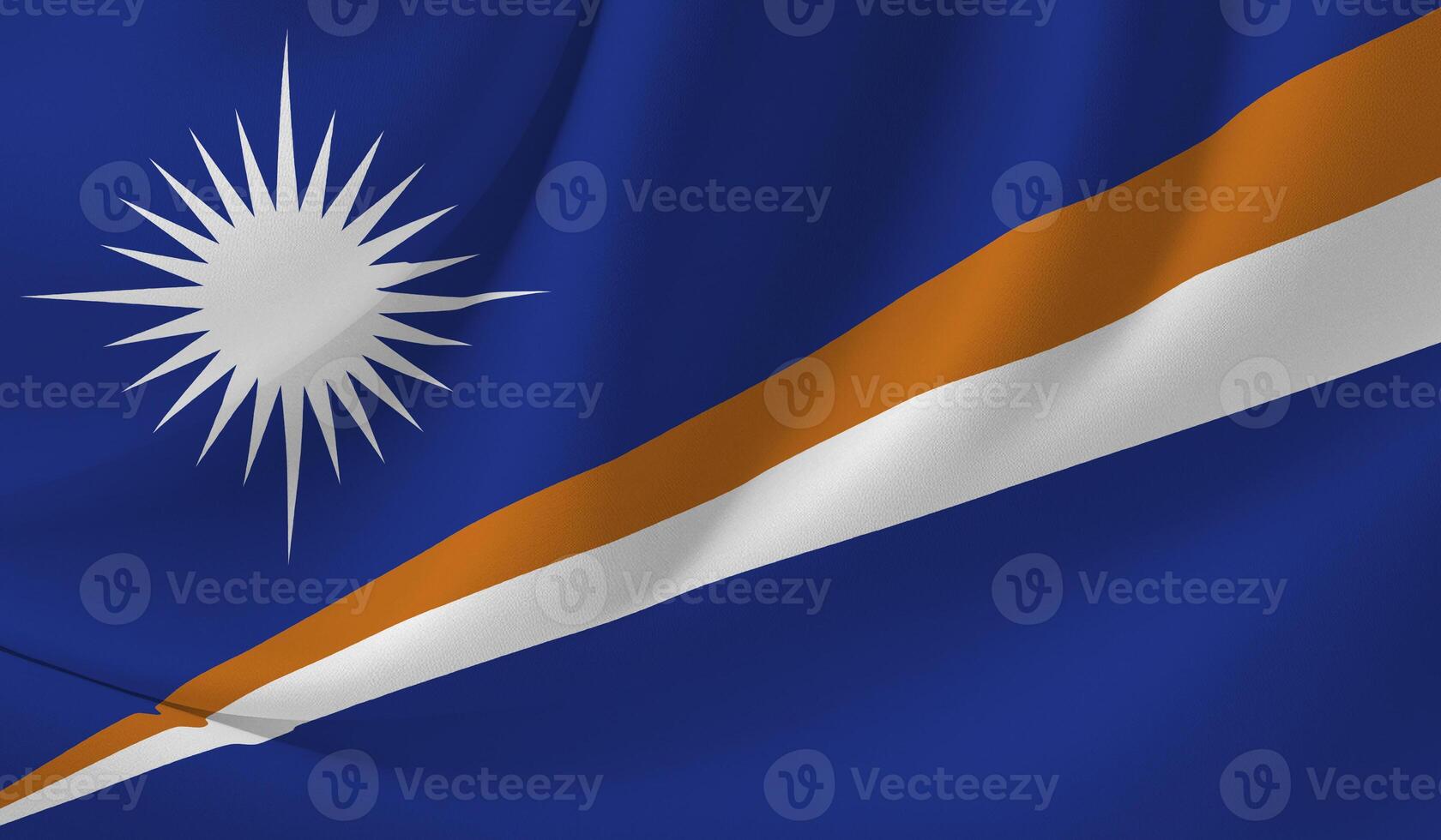 Illustration of the MARSHALL ISLAND flag with a wavy effect photo