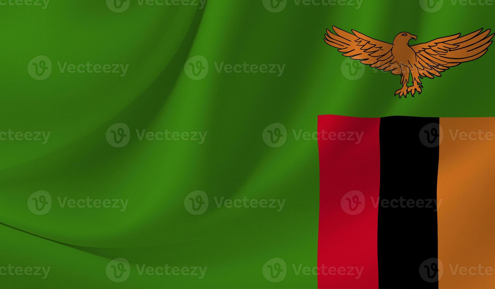 Illustration of the Zambian flag with a wavy effect photo