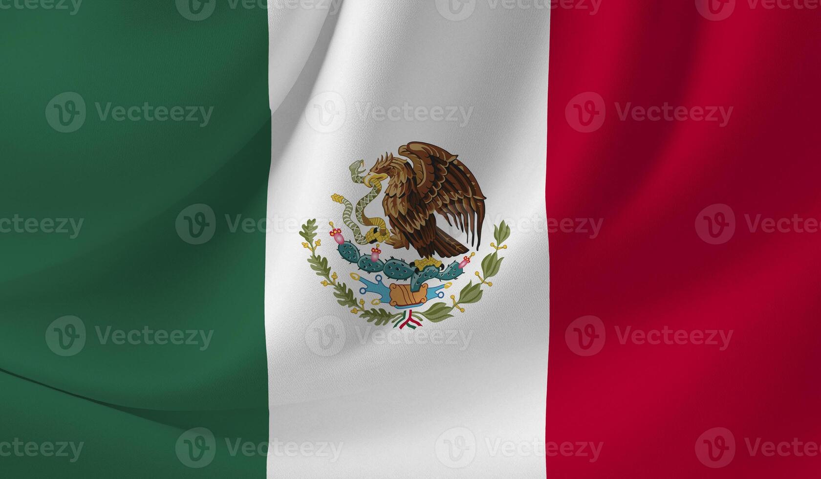 MEXICO flag illustration with wavy effect photo