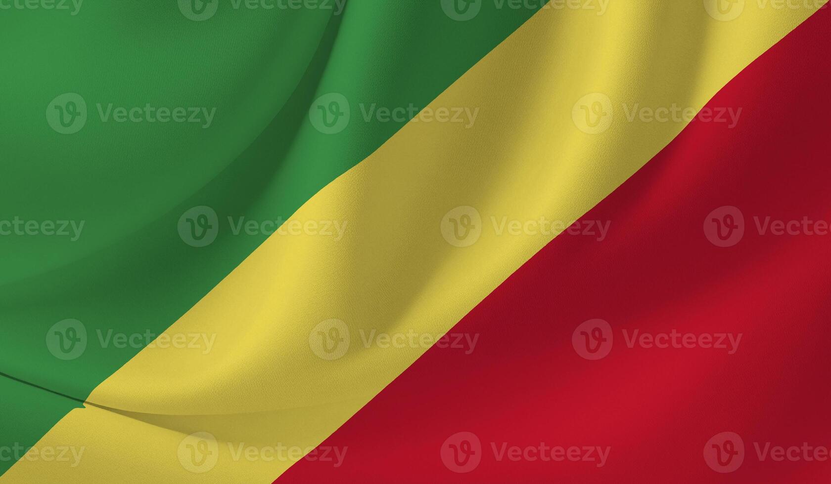 CONGO R flag illustration with wavy effect photo