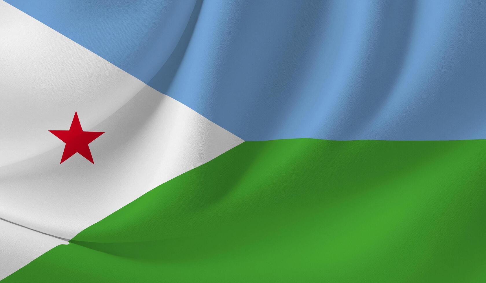DJIBOUTI flag illustration with wavy effect photo