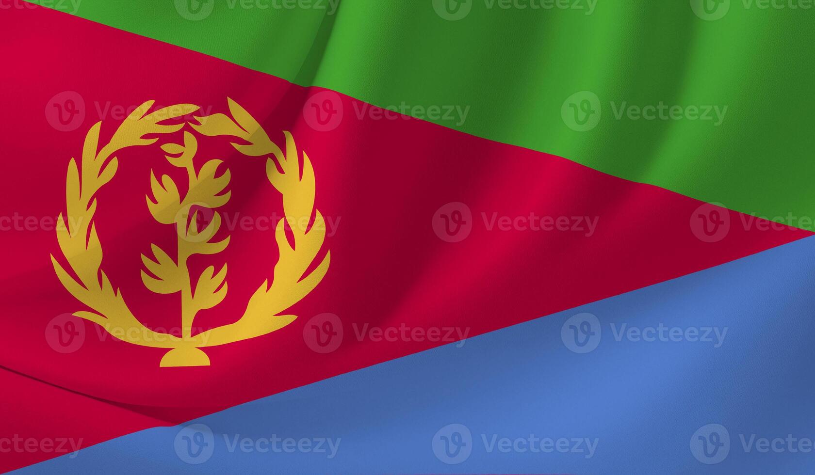 Illustration of Eritrean Equatorial flag with wavy effect photo