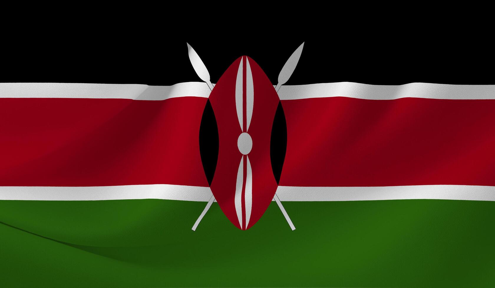 Illustration of KENYA flag with wavy effect photo