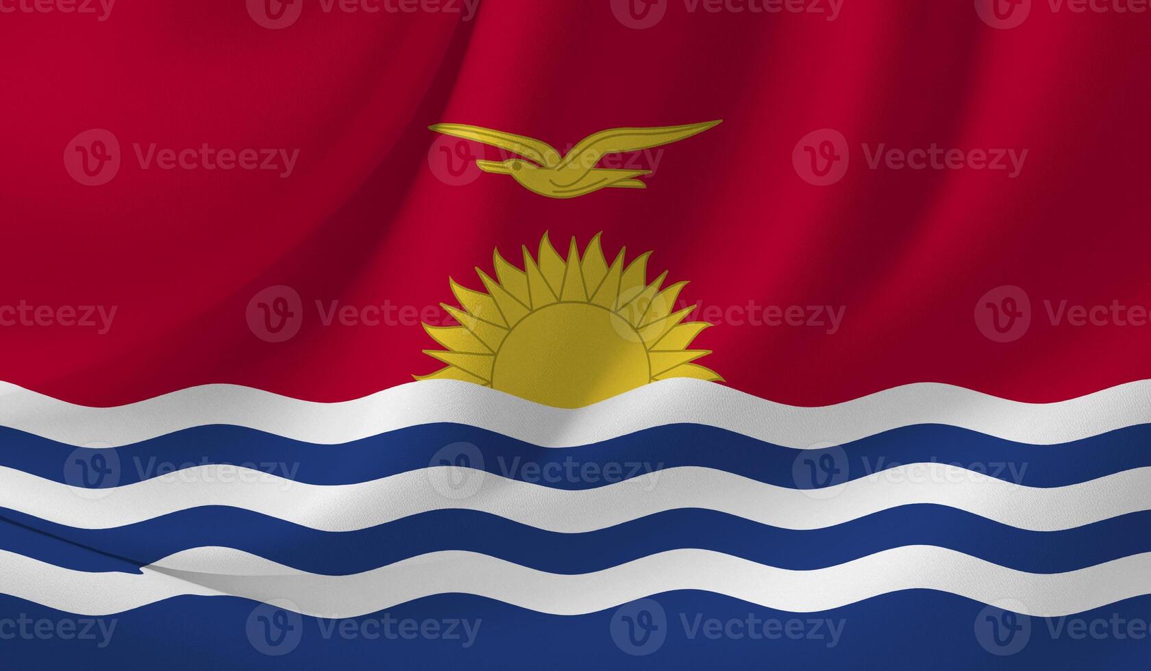 Illustration of the KIRIBATI flag with a wavy effect photo