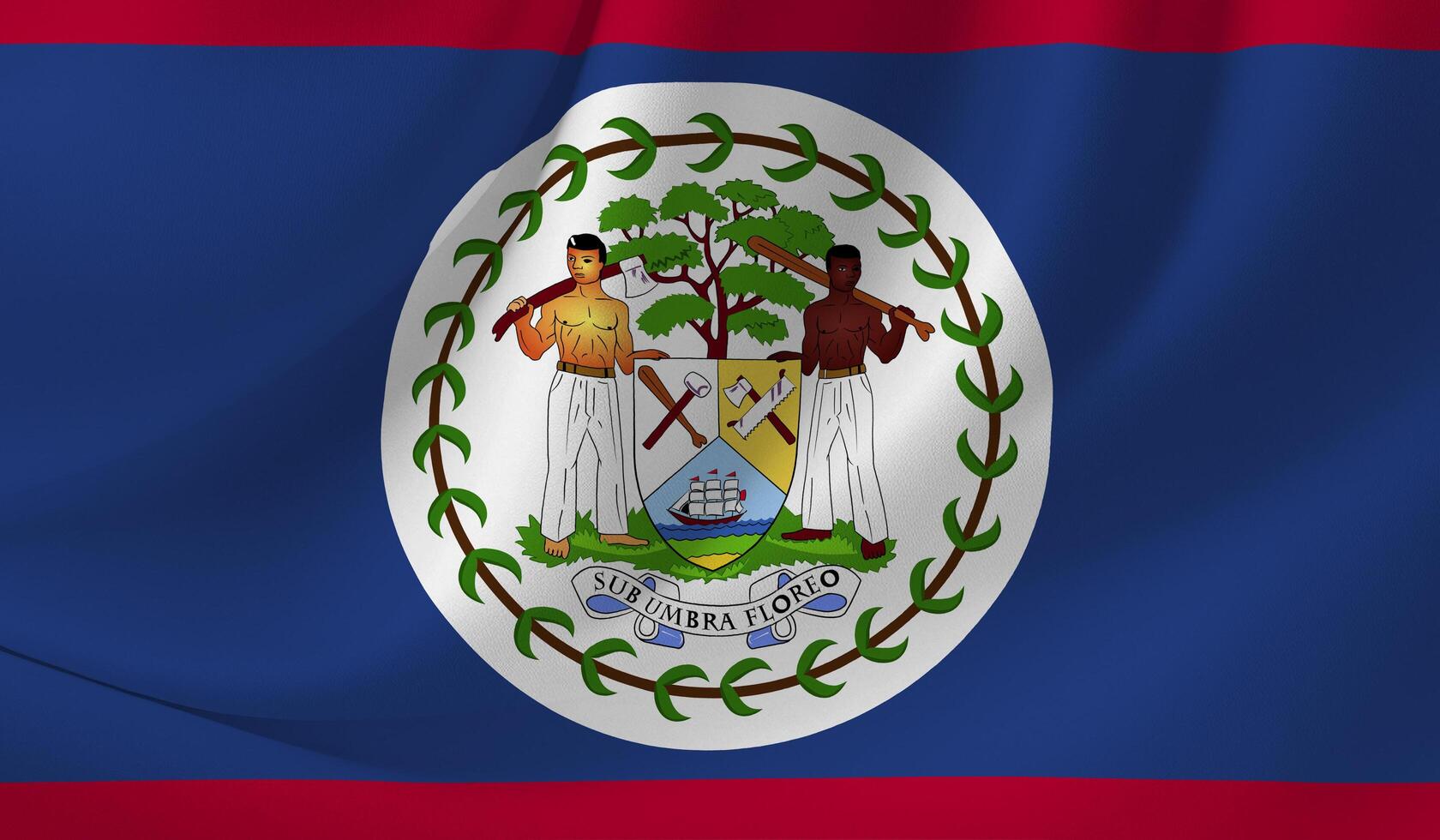 BELIZE flag illustration with wavy effect photo