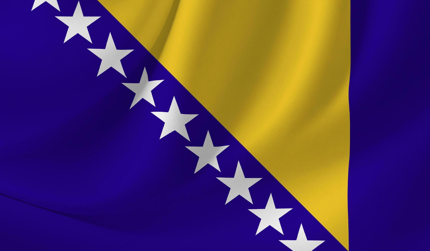 BOSNIA flag illustration with wavy effect photo