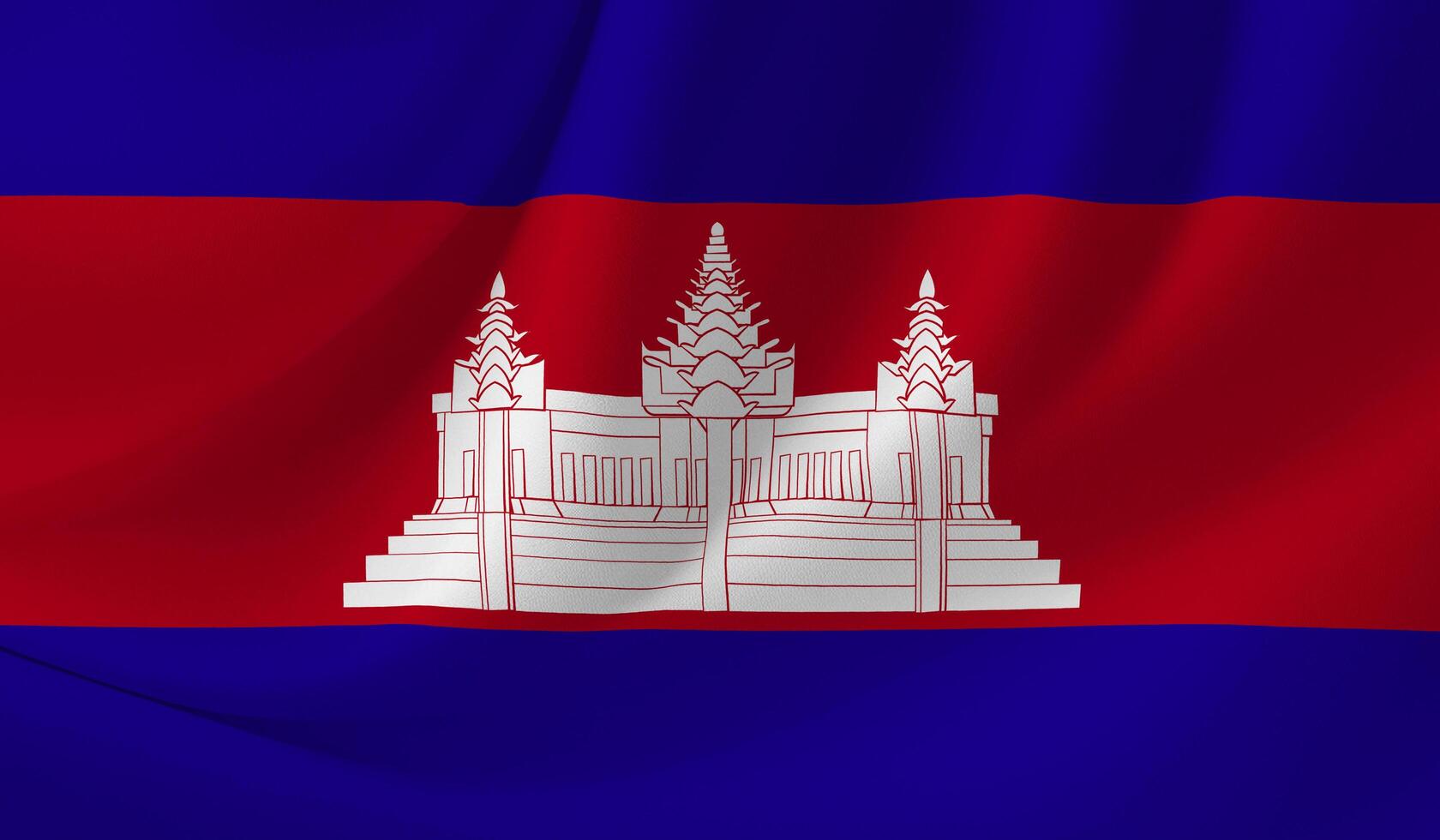 CAMBODIA flag illustration with wavy effect photo
