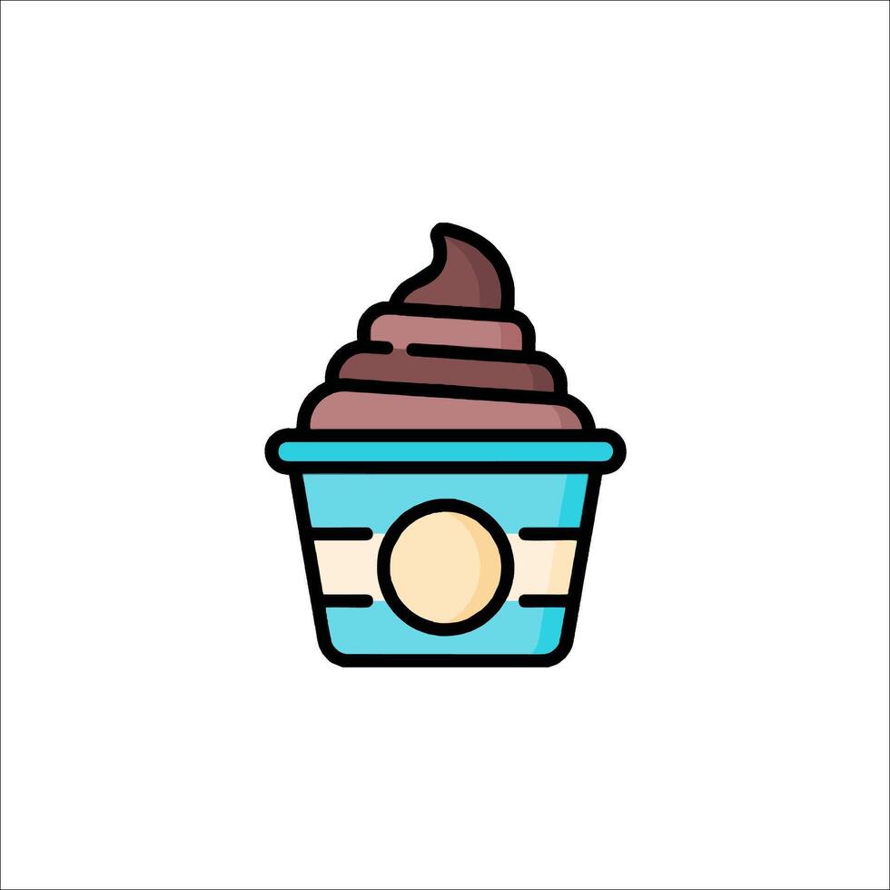 Ice cream cup icon illustration vector