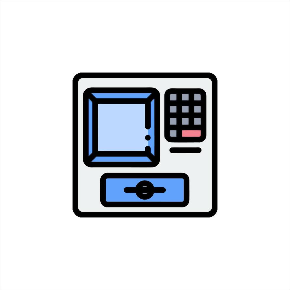 An atm machine icon on a white background vector