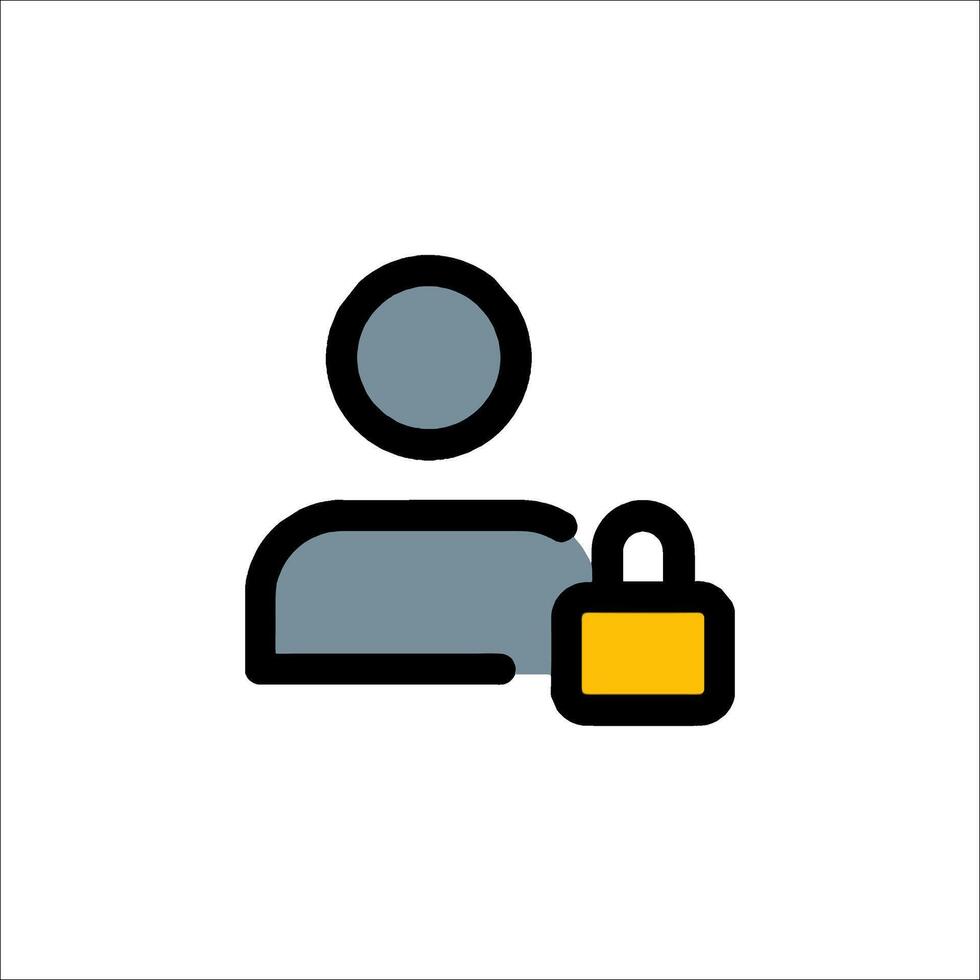 A person with a lock icon on a white background vector