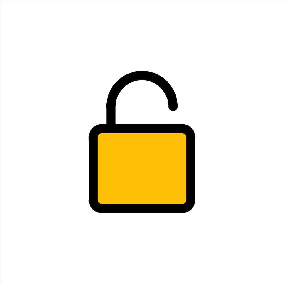 A yellow lock icon on a white background vector
