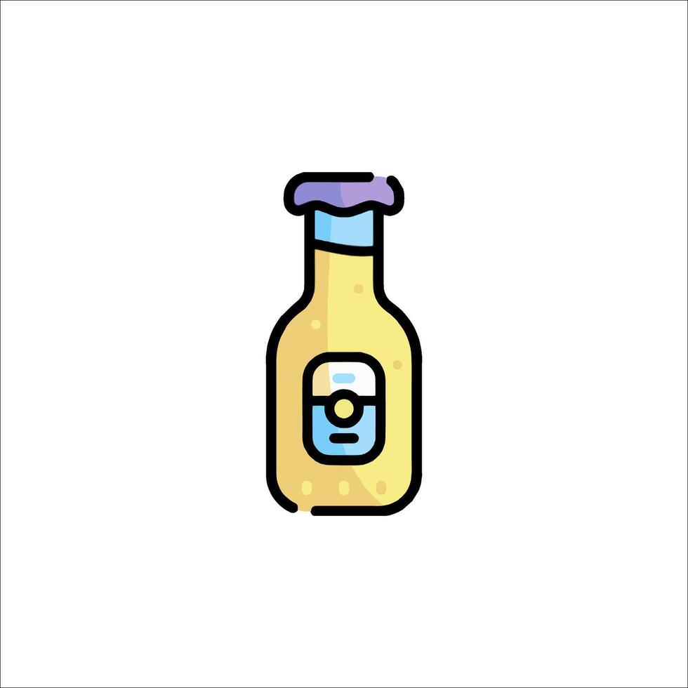 A bottle of mustard on a white background vector