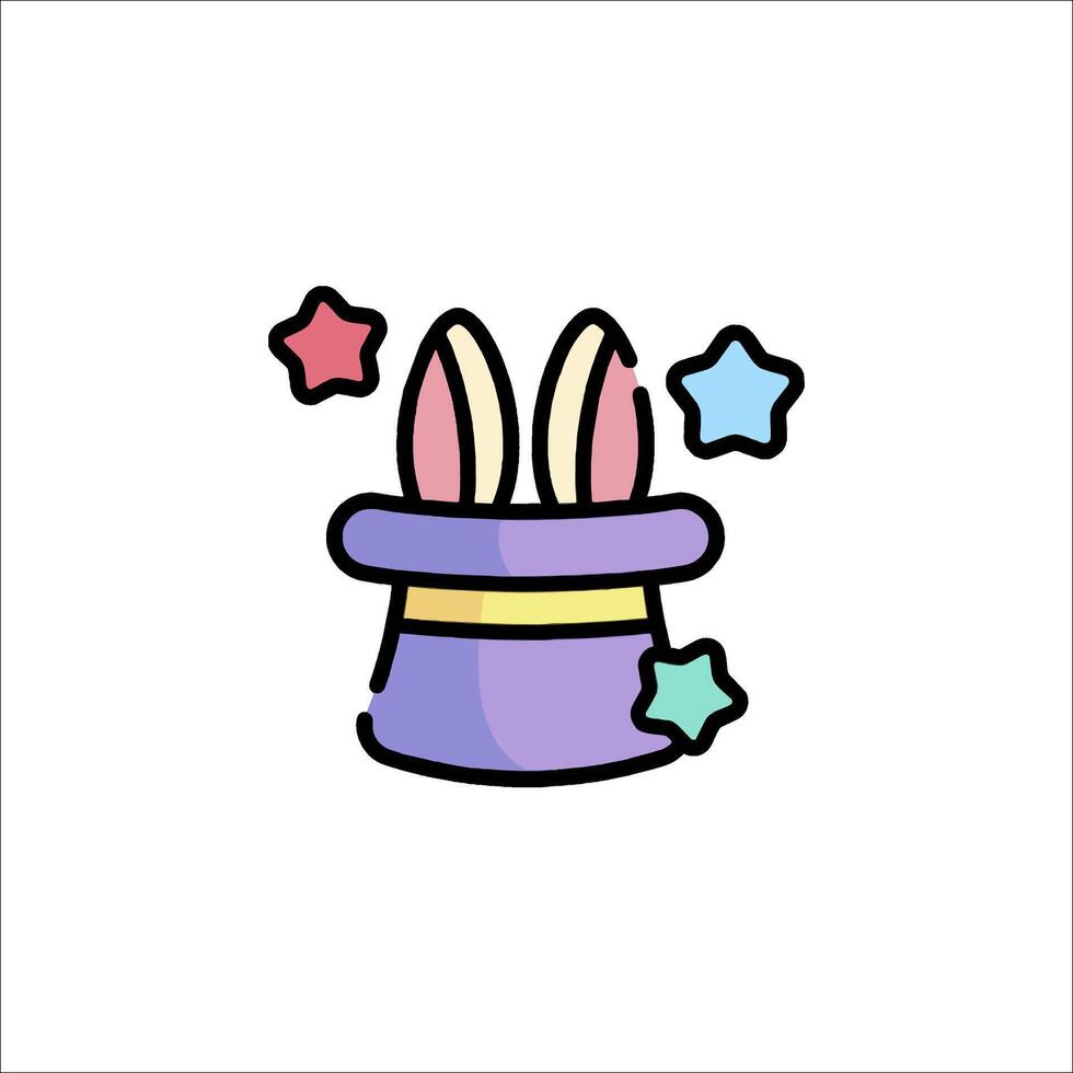 A cartoon hat with two ears and stars vector