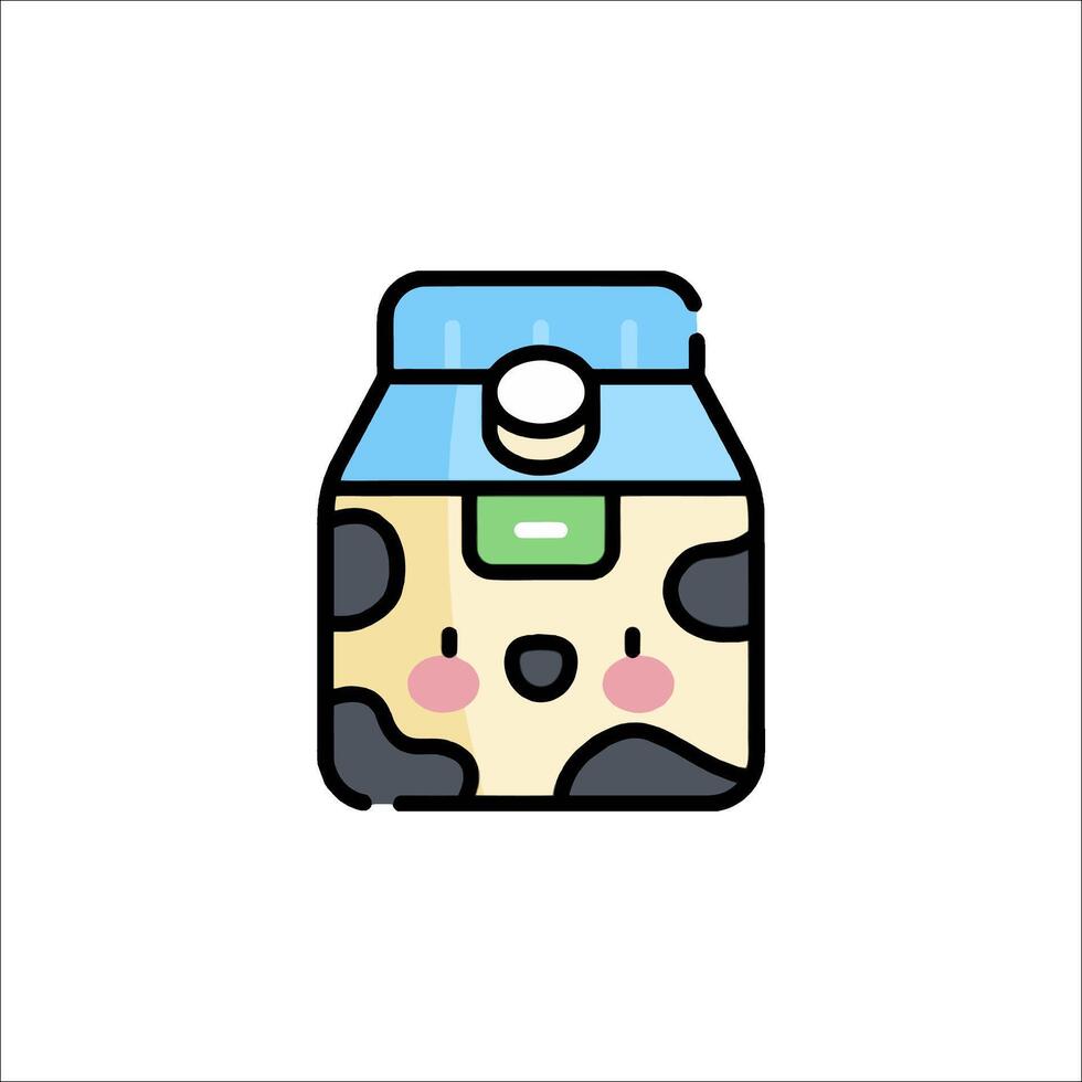 A cartoon milk carton with a face vector