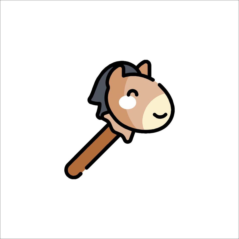 A cartoon horse with a stick in its mouth vector